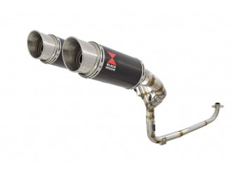 1-2 Twin Exhaust System with 200mm Round Carbon Silencers...