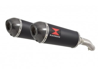 Exhaust Silencers 300mm Oval Black Stainless Carbon tip...