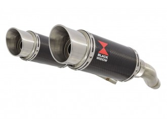 Twin Exhaust Silencers 200mm Round Carbon TRIUMPH Triumph...