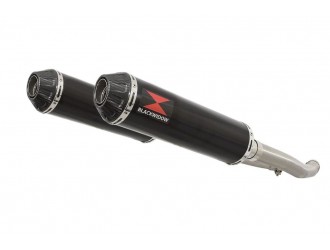 4-2 Exhaust Silencers 370mm Round Black Stainless Carbon...