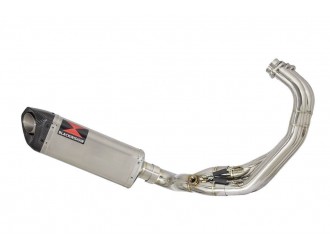 De-Cat Exhaust System 300mm Tri Oval Stainless Carbon Tip...