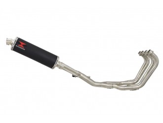 4-1 Exhaust System 400mm Oval Black Stainless Silencer...