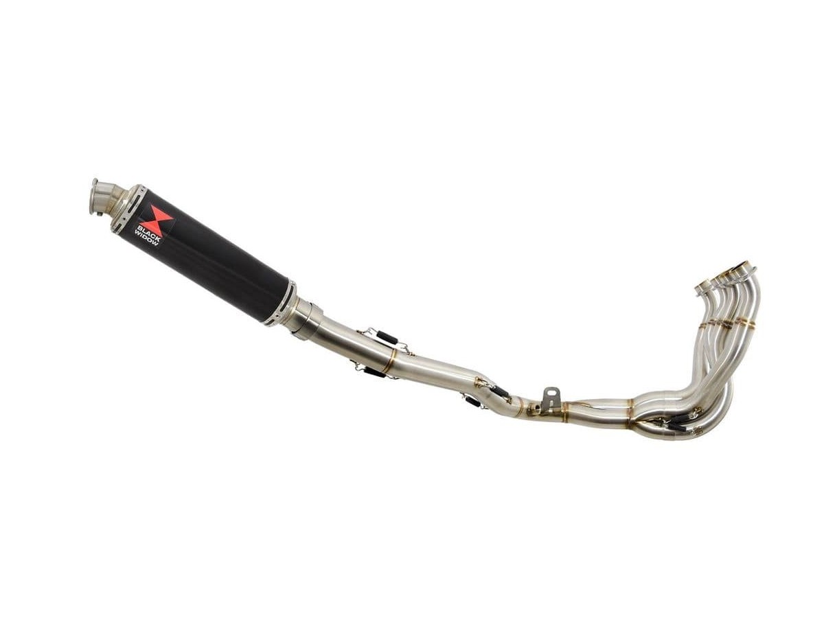 4-1 De-Cat Exhaust System 350mm Round Black Stainless Silencer SUZUKI GSXR 1000 K9 L0 L1 2009-2011 Black Widow