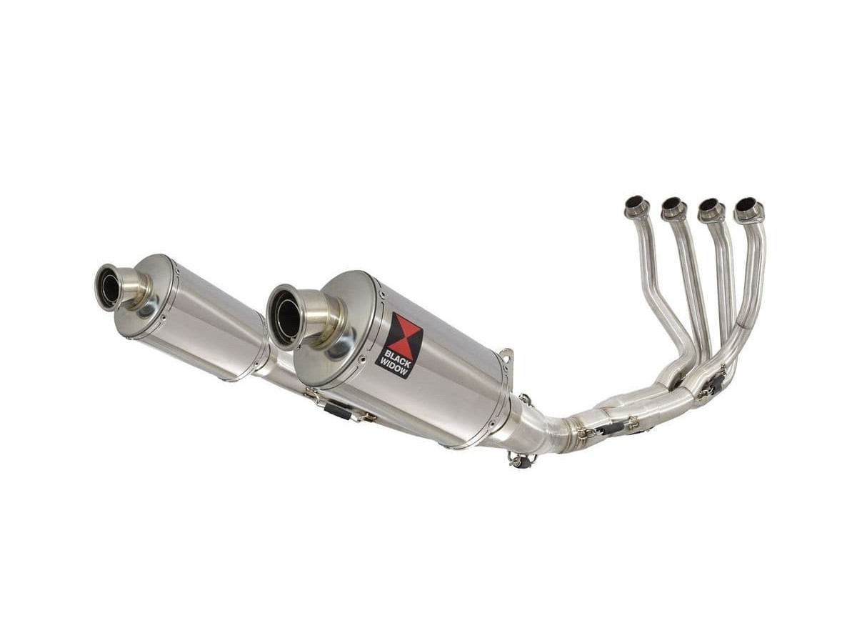 4-2 De-Cat Performance Exhaust System 230mm Oval Stainless Silencers KAWASAKI Z900RS & Cafe Black Widow