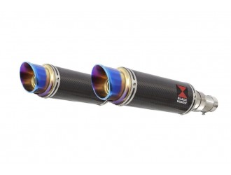 Exhaust Silencers 230mm GP Round Blue Tip Carbon TRIUMPH...