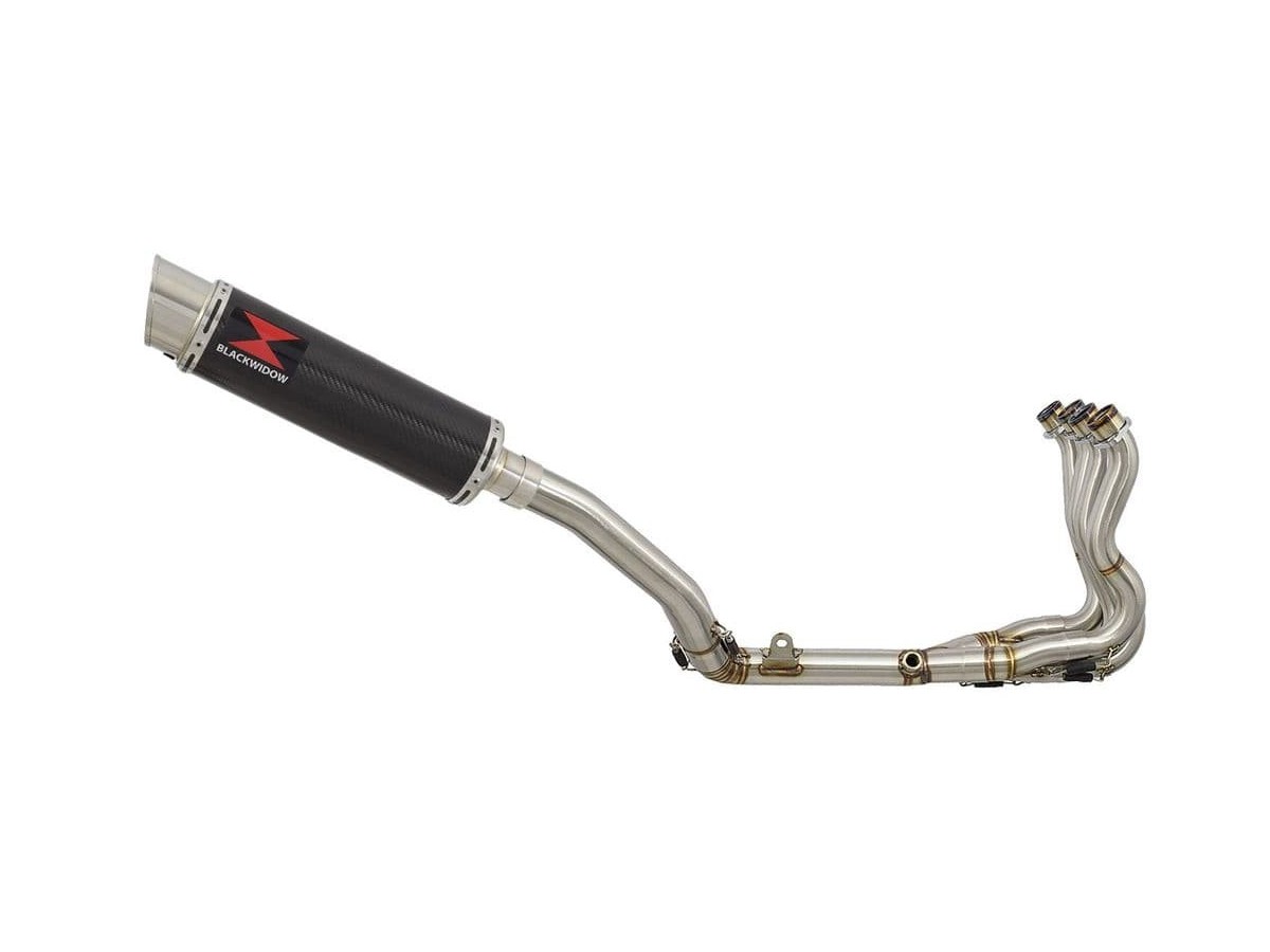 De Cat Exhaust System + 360mm GP Round Carbon Silencer SUZUKI GSXR 750 K6 K7 2006-2007 Black Widow