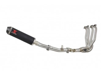 Race De-Cat Exhaust System 370mm Black Round Stainless +...