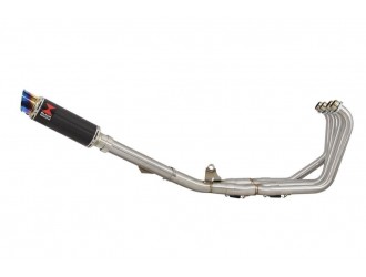 Exhaust System + 230mm GP Round Blue Tip Carbon Silencer...