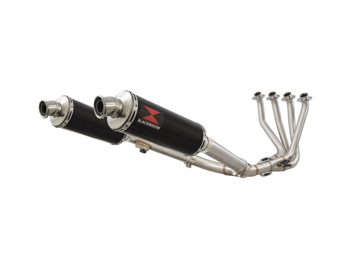 Exhaust System Mm Round Black Stainless Silencers Honda Cbr Xx Blackbird Black Widow