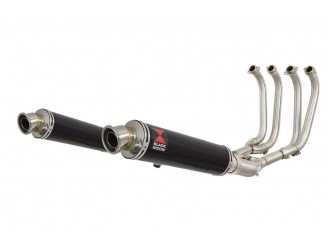 4-2 Exhaust System 350mm Round Black Stainless Silencers...