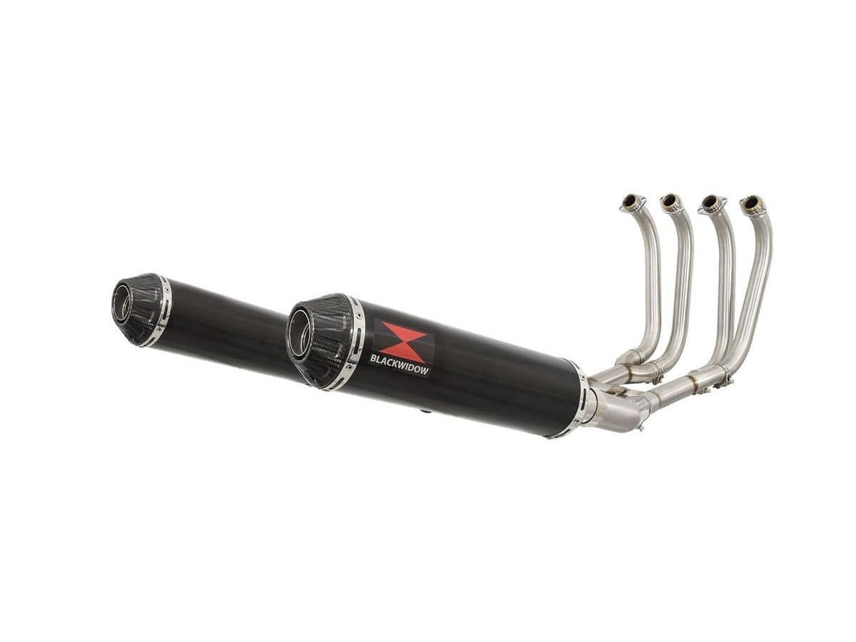 4-2 Exhaust System 370mm Round Black Stainless Carbon Tip Silencers SUZUKI GSX1400 Black Widow