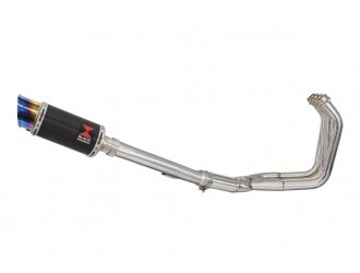 Exhaust System with 200mm Round Blue Tip Carbon Silencer...