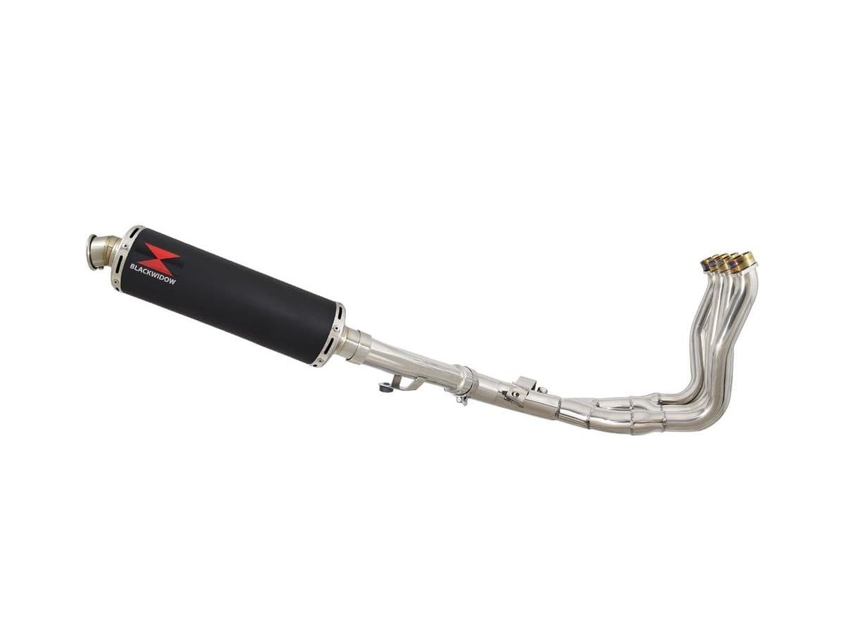 Exhaust System with 400mm Round Black Stainless Silencer YAMAHA FZ-1S FZ-1 S Black Widow