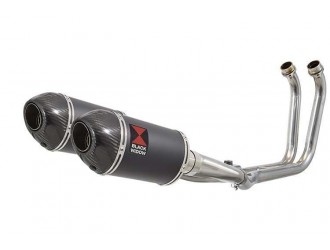 2-2 Full Exhaust System with 200mm Oval Black Stainless...