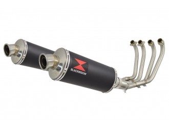 4-2 Exhaust System 300mm Oval Black Stainless Silencers...