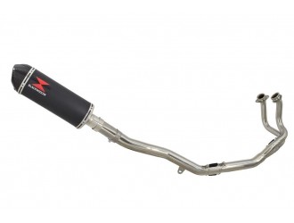 De Cat Exhaust System + 300mm Oval Black Stainless Carbon...