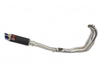 Exhaust System with 230mm Round Blue Tip Carbon Silencer...