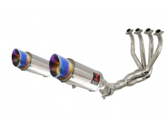 4-2 De Cat Exhaust System 200mm Round Blue Tip Stainless...
