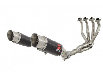 4-2 De Cat Exhaust System 200mm Round Carbon Silencers...