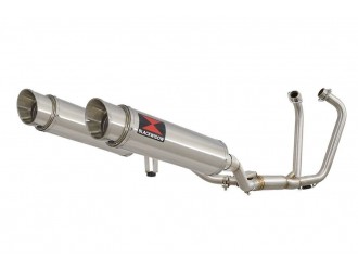 Twin Exhaust System 360mm GP Round Stainless Silencer...