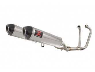 Twin Exhaust System 400mm Oval Stainless Carbon Tip...