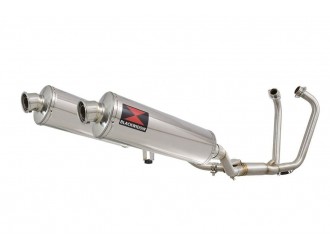 Twin Exhaust System 400mm Oval Stainless Silencer SUZUKI...