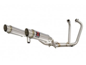 Twin Exhaust System 230mm GP Round Stainless Silencer...