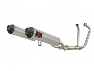 Twin Exhaust System 370mm Round Stainless Carbon Tip...