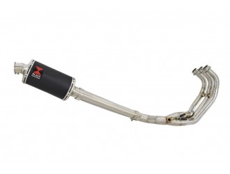 De-cat Exhaust System 230mm Oval Black Stainless Silencer...