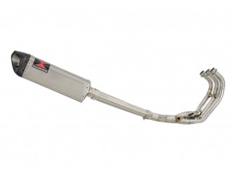 De-cat Exhaust System 350mm Tri Oval Stainless Carbon Tip...