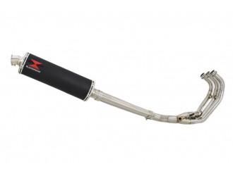 De-cat Exhaust System 400mm Oval Black Stainless Silencer...