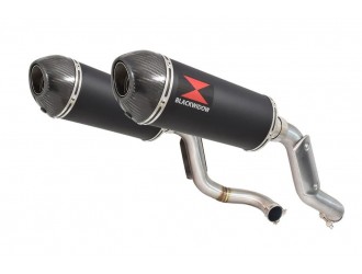 Exhaust High Level Link Pipes + 300mm Oval Black + Carbon...