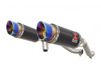 Twin Exhaust Silencer 200mm Round Blue Tip Carbon SUZUKI...