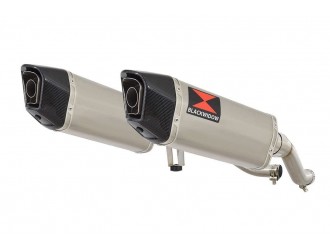 Twin Exhaust Silencer 300mm Hexagonal Stainless Carbon...