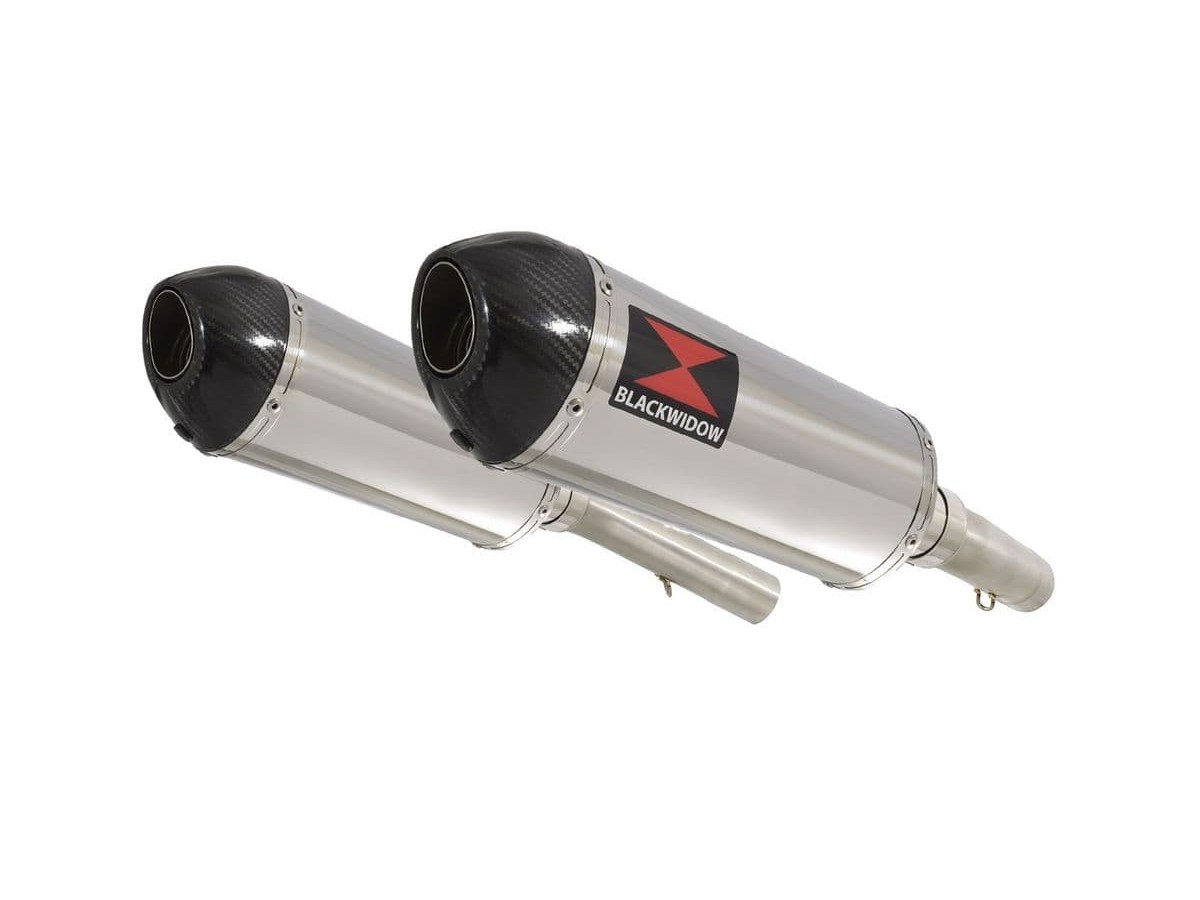 Exhaust Silencers 300mm Oval Stainless + Carbon Tip APRILIA SL1000