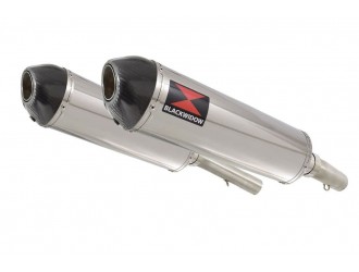 Exhaust Silencers 400mm Oval Stainless + Carbon Tip...