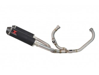 Exhaust System 370mm Round Black Carbon Tip Silencers...