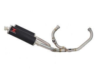 Exhaust System 400mm Oval Black Stainless Silencers HONDA...