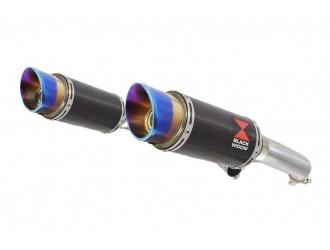 Exhaust Link Pipes + 200mm Round Blue Tip Carbon...