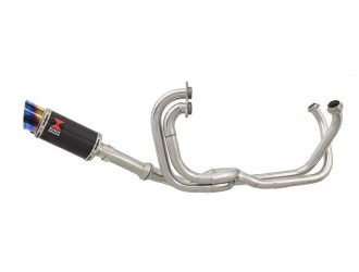 Full Exhaust System 200mm Round Carbon Silencer Blue Tip...