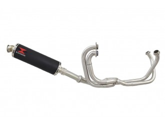 Full Exhaust System 400mm Round Black Stainless Silencer...