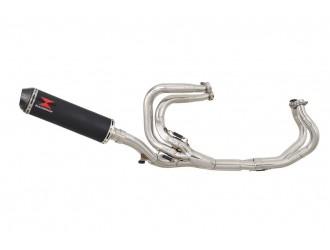 Full Exhaust System + 370mm Round Black Stainless Carbon...