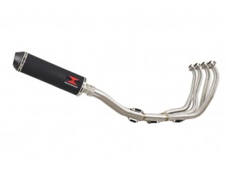 Exhaust System 370mm Round Black Stainless Carbon...