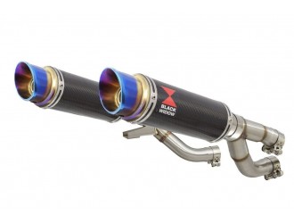 Exhaust Silencer Kit 230mm GP Round Blue Tip Carbon...