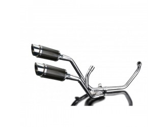 Complete exhaust system round carbon silencers 200mm...