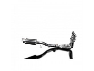 Complete exhaust system round carbon silencer 200mm...