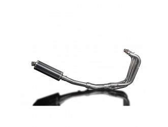 Complete exhaust system 350mm oval carbon silencer honda...