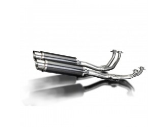 Complete exhaust system 350mm BSAU round carbon silencer...