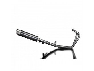 Complete exhaust system 350mm round carbon silencer honda...
