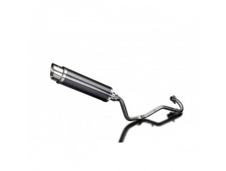 Complete exhaust system 350mm round carbon silencers...